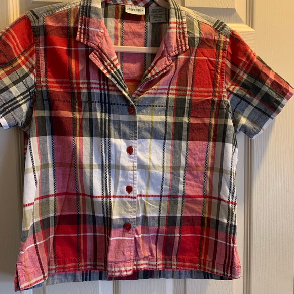 Vintage 90s 00s crop boxy short sleeve button up - Picture 7 of 7